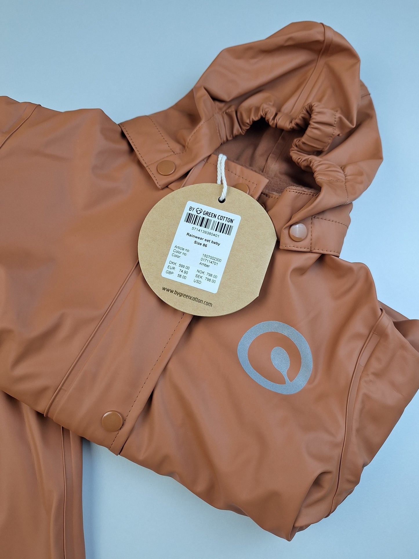 Světle hnědá souprava do deště - kalhoty, bunda, vak