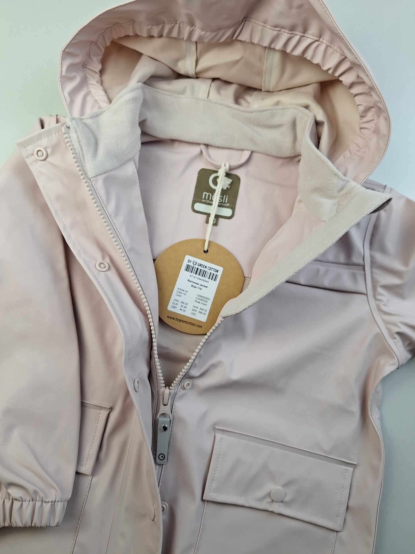 Pastelově růžová bunda do deště